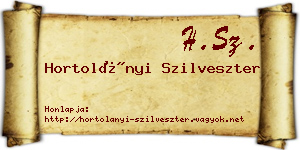 Hortolányi Szilveszter névjegykártya