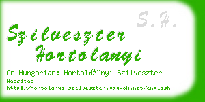 szilveszter hortolanyi business card